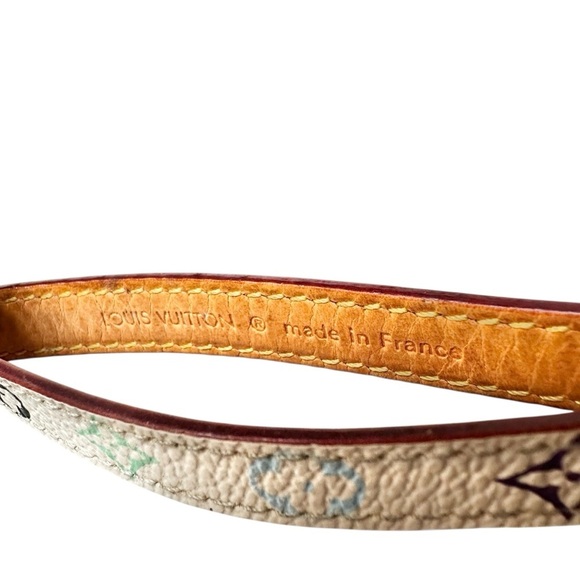 Louis Vuitton White Multicolor Murakami & Vachetta Leather Wristlet Phone Strap - Picture 7 of 9
